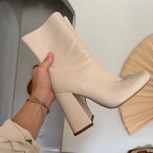 Cream Ankle Booties